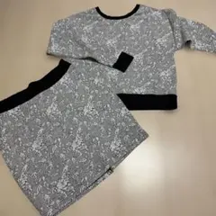 モノトーン花柄セットアップ