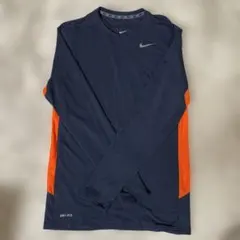 Nike DRI-FIT ネイビー/オレンジ ロングTシャツ メンズ