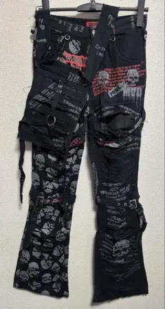 MADPUNKS （M∀D） 黒白ボーダー ボンテージパンツ ドクロ - メルカリ