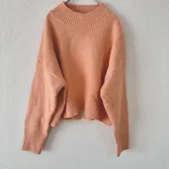 Alma Design ピンクオレンジ ニット セーター サーモンピンク