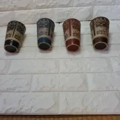 エジプトモチーフ セラミックカップ 4個セット