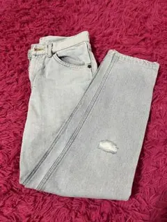 Lee ライトグレー ダメージデニム