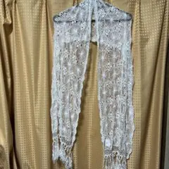 レディース　フォーマル　レースペイトンプレイス　ショール　ホワイト