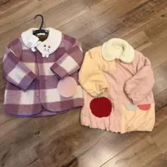 新品　ベイビーチアー　コート　２点セット　ねこ襟　りんご