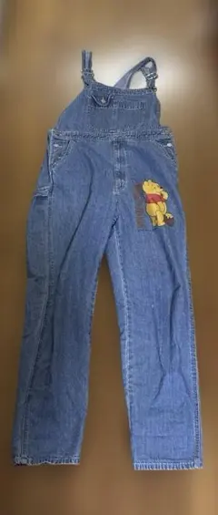 80s90s昭和レトロポッピンズプーさんディズニーオーバーオールデニムサロペット