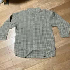 Patagonia オーガニックコットンチェック柄 長袖シャツ ブラウン系XL