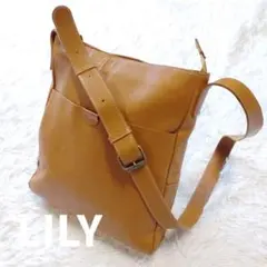 LILY リリー 本革ショルダーバッグ 日本製 レザー キャメル