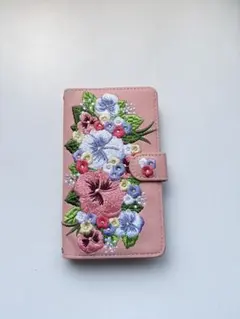 A3331 らくらくスマートフォン F-53E 刺繍手帳型スマホケースのサムネイル