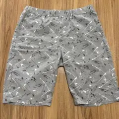 【※訳あり品※】メンズ ショートパンツ ハーフパンツ ペイント柄 グレー