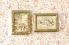 ピーターラビット ミニチュアアート マグネット 2個セット 額縁 1/6