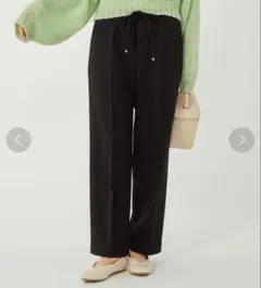 グリーンレーベルリラクシング　ウォッシャブル イージー ワイド パンツ　黒　36