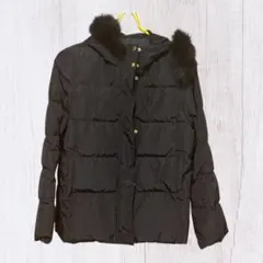 ダウンジャケット GU ブラック Lサイズ フード付き 中綿