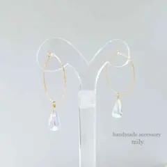 14kgfしずくスワロ フープピアス