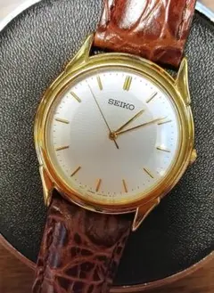 【稼働品／電池交換済み】SEIKO セイコー ゴールド クォーツ メンズ 腕時計