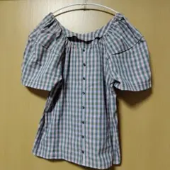 IÉNA LA BOUCLE チェック柄 半袖ブラウスのサムネイル