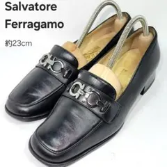 フェラガモ　ローファー　約23㌢　ガンチーニ　ブラック　レザー