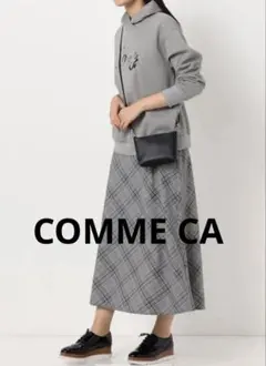 [新品未使用品] COMME CA コムサ チェック柄 フレアロングスカート