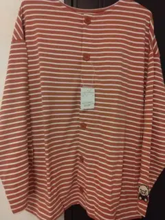 drug storesオレンジと白のストライプ長袖Tシャツ