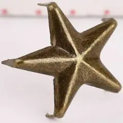 【シルバー】 星形カシメ 10個 スタッド レザークラフト 金具 ハンドメイド
