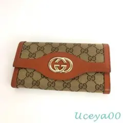 GUCCI グッチ 長財布 インターロッキングG GGキャンバス 金具 レザーのサムネイル