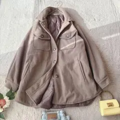 美品(F)フリースジャケット/上着/アウター/羽織り/オーバーサイズ