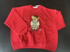新春SALE赤 クマ刺繍 スウェットトレーナー新品未使用