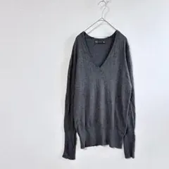 ザラ ZARA Ｖネック ニット 柔らか 薄手 ロングカフス 通勤 通学 Lのサムネイル
