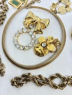 ゴールドトーン ネックレス ピアスセット　まとめ売り