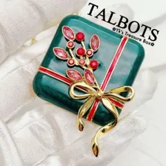 C578/TALBOTS/ダークグリーン クリスマス ギフトボックス ブローチ