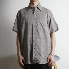 INDIVIDUALIZED SHIRTS チェック柄半袖シャツ 茶/AZ47