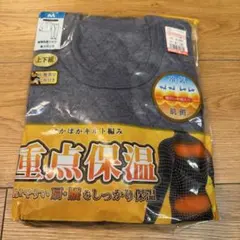 【しまむら】グレー系 キルト 防寒インナー上下 メンズ M【新品未使用】
