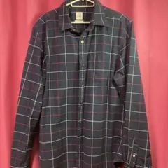 値下げします！GAP ネイビー チェック柄 長袖シャツ L