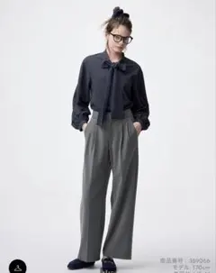 GU タックワイドパンツ(丈標準70.0～74.0cm) Lサイズ