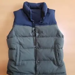 オールドユニクロ　ダウンベスト グリーン/ネイビー　S