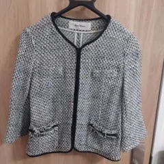 レディースツイードジャケット　フォーマル　七分袖　9号