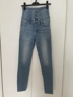 rienda♡ コルセットデニムハイウエストアンクルパギンス