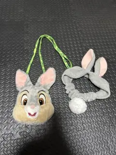 とんすけ ウサギの顔型ポーチとカチューシャセット