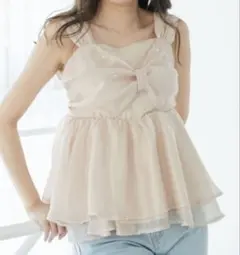 MAJESTIC LEGON キラキラビジューリボンビスチェ