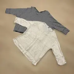 オンワード　ストライプとホワイト　トップス2枚セットのサムネイル