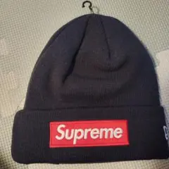 Supreme New Era Box Logo Beanie ネイビー フリー