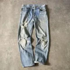 1980s LEVI'S 501 W31 CRUSHED DENIM PANTSのサムネイル