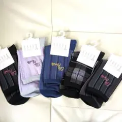 【新品】ELLE PLANETE 　福助　ソックス　 22〜24cm　5足セット