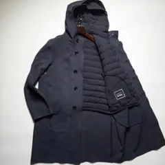 極美品◆マッキントッシュフィロソフィー britec ダウン付きコート 紺 40