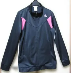 美品　adidas レディース ジャージ ジャケット 黒/ピンク