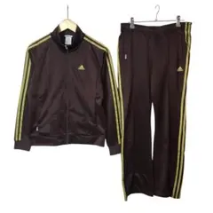 アディダス　レディースジャージ　上下セット　刺繍ロゴ　ビッグサイズ　3本ライン