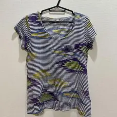 yul カラフルストライプ半袖Tシャツ　レディースのサムネイル