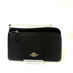 新品・未使用】COACH コーチ 長財布 ブラック レザー ラウンドファスナーのサムネイル