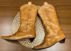 LUCAウエスタンブーツ ブラウン 中ヒール 36