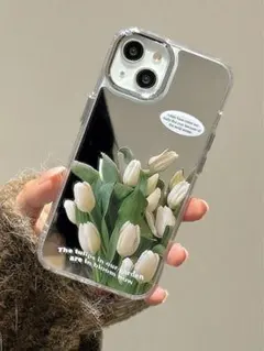 iPhoneケース　チューリップ　ミラー　韓国　鏡