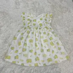 新品 しまむら キッズ ワンピース レモン柄 120cm 夏物 女の子 ガール
